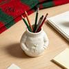 Retro Elk Snowflake Desk Decor 3D Printed Sweater Pen Holder, Creative Organizer with Relief for Home Durable Holder Office School Supplies,