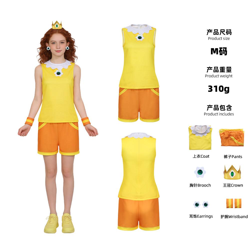 Mario Galaxy Movie Princess Peach battle suit cosplay tight one-piece party performance costume
