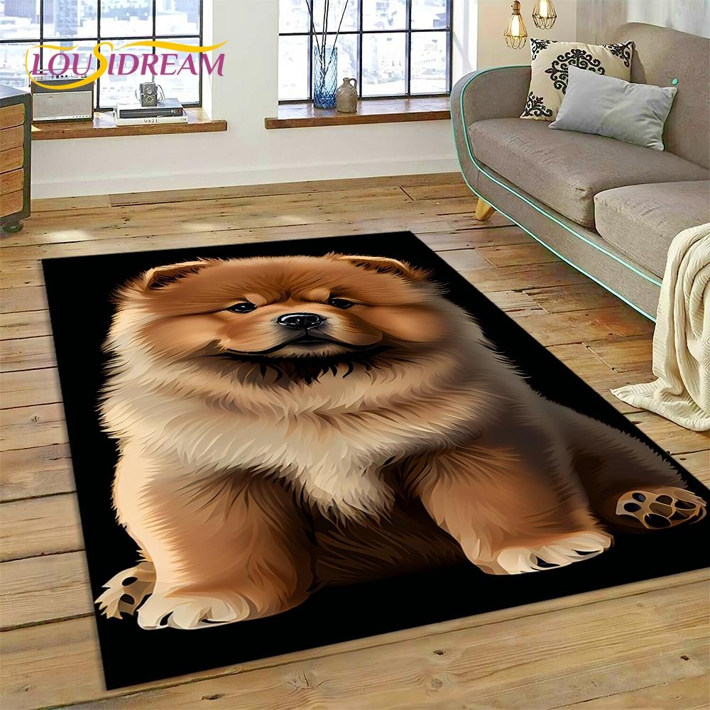 3D милый ковер с изображением собаки самое, чихуахуа, хаски, коки из мультфильма для гостиной, спальни, домашнего декора, нескользящий коврик для дивана, подарок