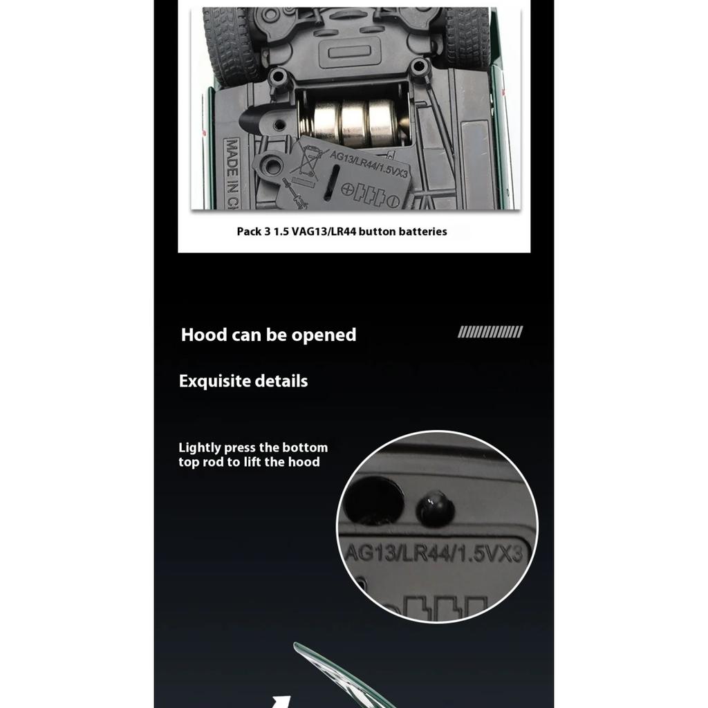 1/32 Scale Benz 300SL Classic Car Alloy Car Diecast Model Sound & Light Toy Car Central Control Ornaments Children Toy Gift