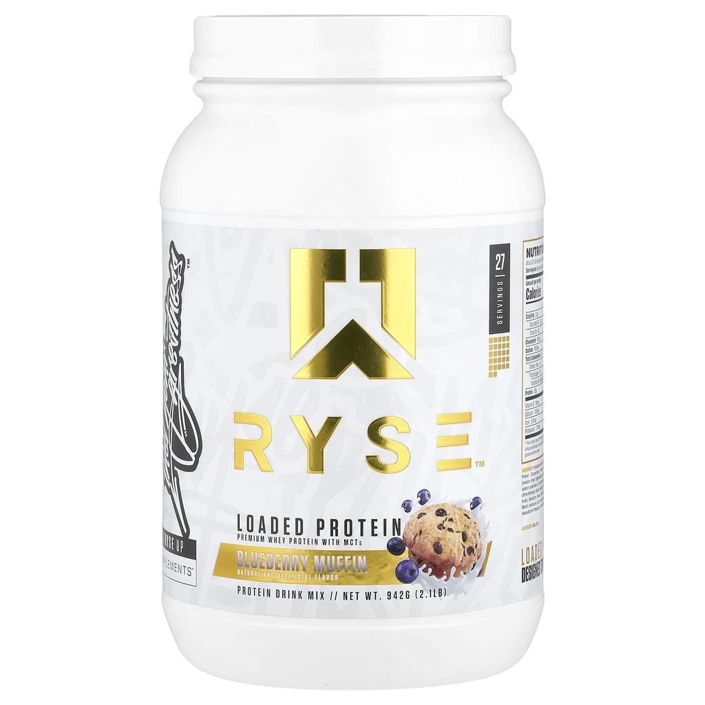RYSE Loading Protein, Whey Protein with Premium MCTs, Blueberry Muffin, 2.1 Lb (942 G)