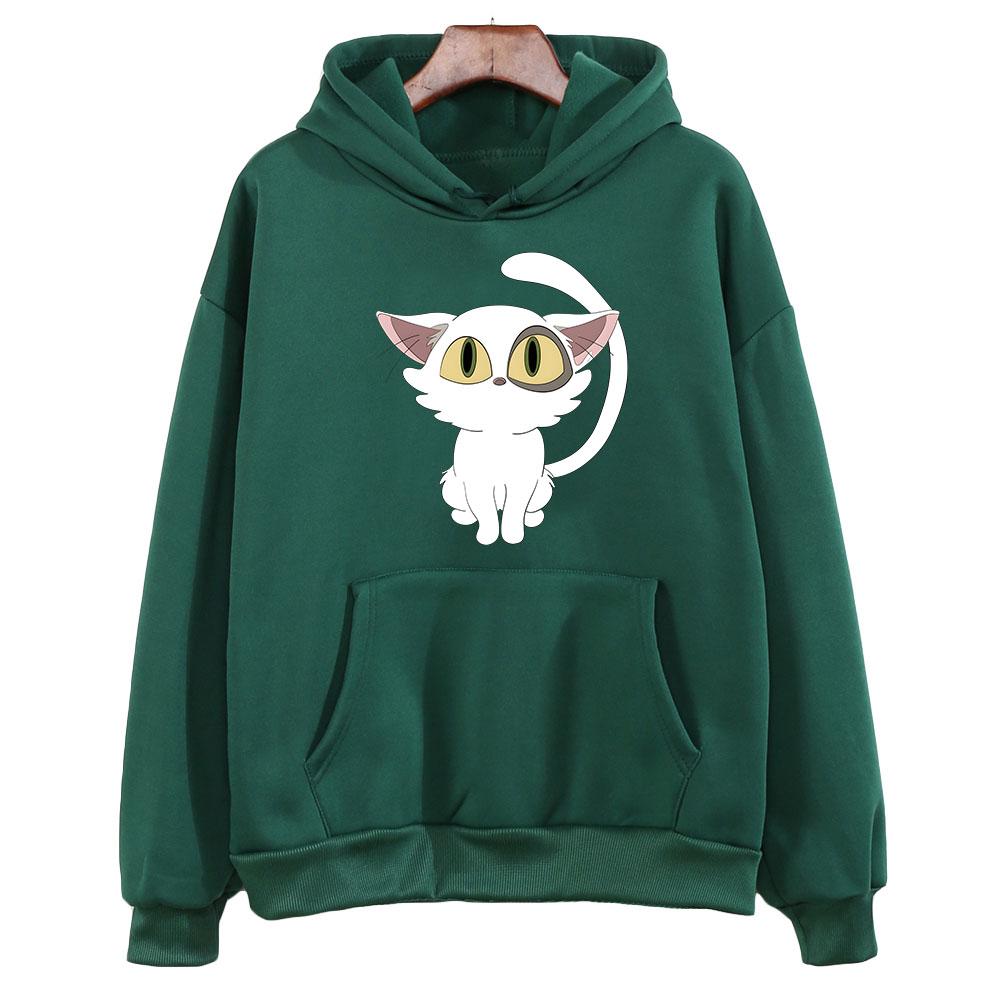 Suzume No Tojimari Daijin, эстетичная толстовка с белым котом, женская толстовка с длинными рукавами в стиле каваи/милый мультфильм, милая Неко, смотрящая на тебя