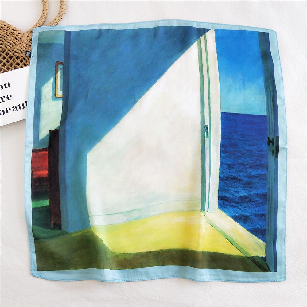 53CM Silk Scarf Small Square Scarf Versatile For Women Spring And Autumn Thin Design Fashionable And Stylish Decorative Scarf Professional Flight