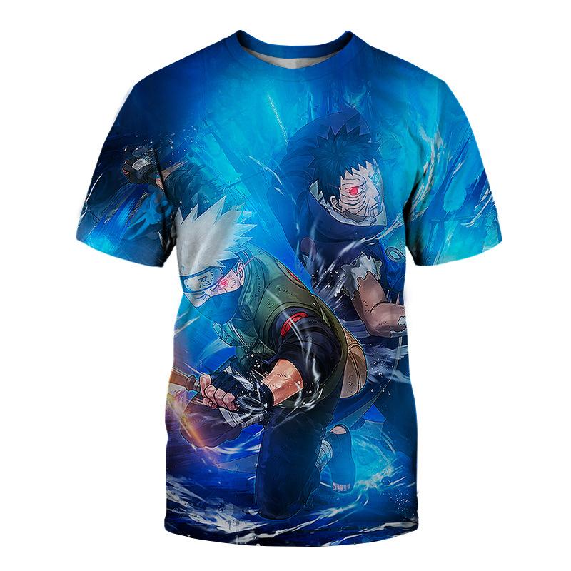 Anime Ninja Series 3D Digital Printed T-shirt Short Sleeve Printed Trendy Large Men's Wear