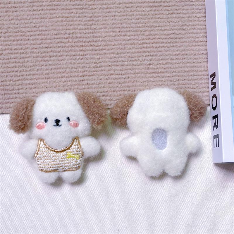 Брелок-подвеска в виде плюшевого мультяшного щенка с пищащим звуком, костью, креативной брошью и аксессуарами для волос