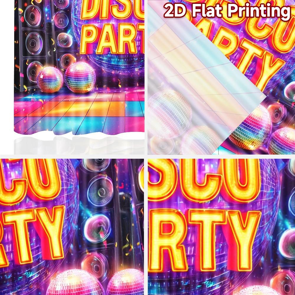2D flat printing 2pcs Curtain Disco Party Digital Printed Polyester Drapes Party Decorations Use for Holiday Party General
