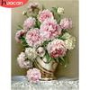 Huacan Diamond Embroidery"Flowers"Picture of Rhinestones Diamond Painting Cross Stitch Peony Full Square Diamond