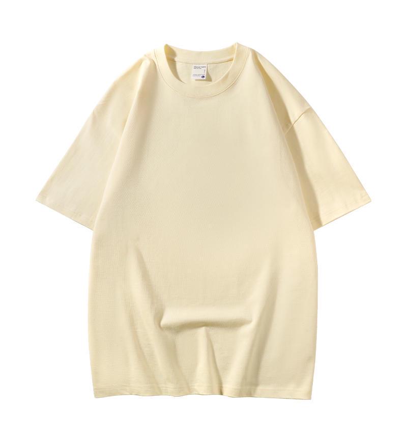 Футболка унисекс из плотного хлопка плотностью 300 г: Короткие рукава, двойная пряжа, круглый вырез, спущенное плечо, повседневная рабочая одежда, возможность нанесения индивидуального логотипа