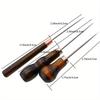Wood Handle Awl Leather Punching Tools Leather Straight Awls Hole Puncher Drills for Leather Craft Awl Hand Stitching