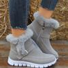Short Plush Suede Ankle Boots Flats Gladiator Sport Ladies Botas Mujer Winter Women Fur Warm Chelsea Snow Boots Casual Shoes