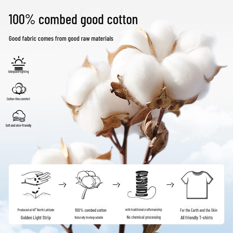 MINISO Мужская хлопковая футболка с коротким рукавом в американском стиле