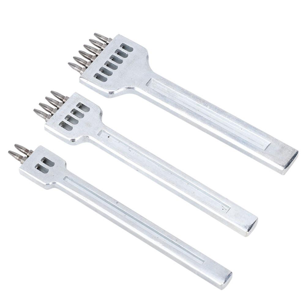 3pcs Alloy Steel Leather Stitching Punch 4mm Spacing Stitching Punch Tool For Wallet Making