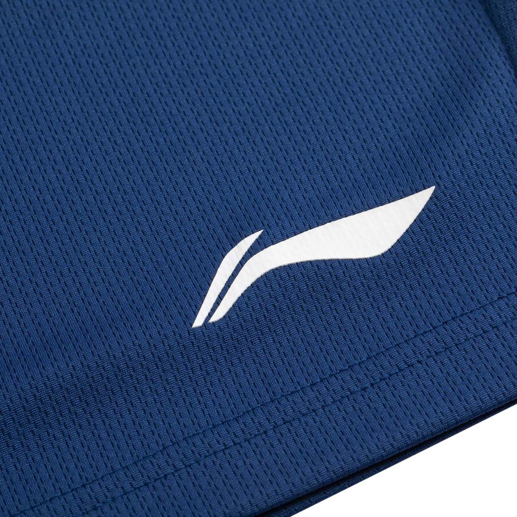 Li Ning Badminton Series Comfortable Simple Sports Versatile Mid-Waist Solid Color Lace-Up Five-Point Casual Shorts Unisex Shorts Navy-Blue AAPV043-3