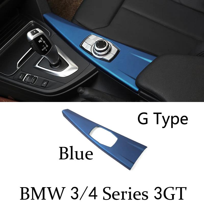 Carbon Fiber Internal Shift Knob Cover For BMW F30 F32 F34 F36 Multimedia Button Panel Decorative Sticker Accessories
