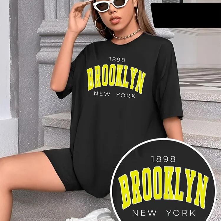 Женская футболка с коротким рукавом и круглым вырезом с мультяшным принтом, хлопковая летняя футболка