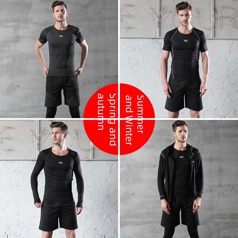 Мужские весенне-летние фитнес-тайтсы и спортивный костюм 2021 года для бега, тренажерного зала и баскетбола