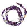 Natural Amethyst Rutile Quartz Lapis Lazuli Gemstone Beads Necklace 17" UB-3992 UB-3992
