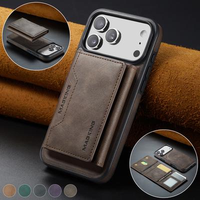 Съемный кошелек с слотом для карт с RFID-защитой, чехол-подставка для телефона iPhone 17 Pro Max 16 Plus 15 14 13 12 с поддержкой беспроводной зарядки
