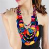 Ethnic Style Colorful Wooden Multi-Layered Long Necklace for Stage Matching
