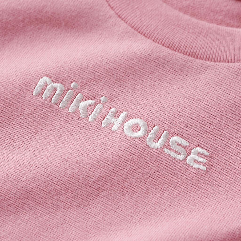 MIKIHOUSE Long Sleeve T-Shirt Kids Baby Boys Girls Plain Logo Made in Japan Pink 120cm 10-5228-574