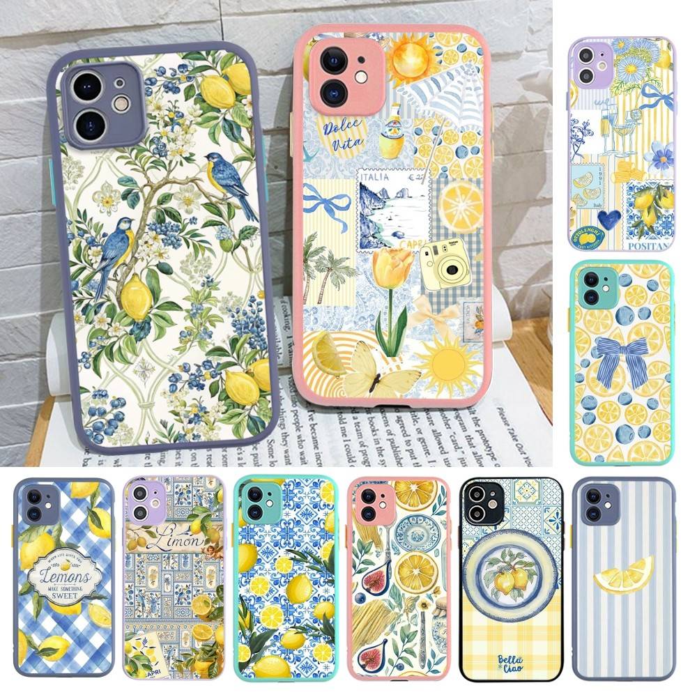 Simple Fresh Lemon Style Phone Case For IPhone 16e 16 15 14 13 12 11 Pro Max X XS MAX Plus Spuerstar Matte Cover