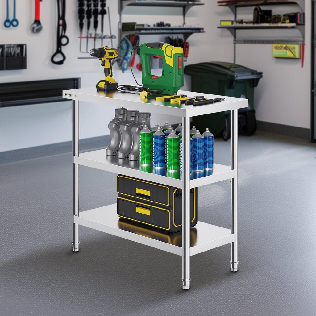 Stainless Steel Food Prep Table Commercial Kitchen Work Table 18"x36"