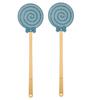 2Pcs Lollipop Fly Swatter Long Handle Heavy Duty Lightweight Hangable Wide Fine Mesh Indoor Outdoor Manual