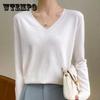 Women's Knitwear Fashion Sweater V-neck Versatile Bottoming Shirt