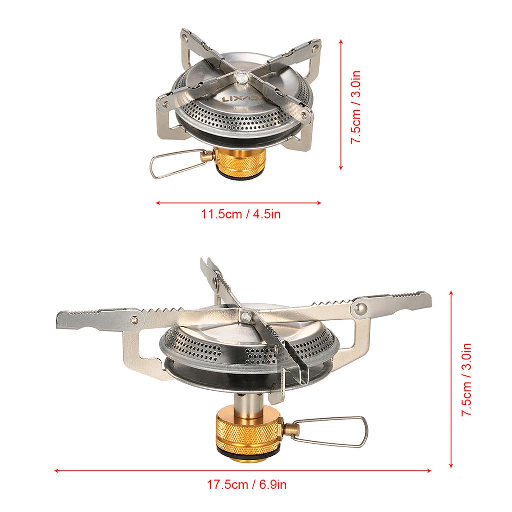 Lixada Ultralight Portable Outdoor Camping Gas Stove with Gas Tank Adapter Converter Hiking