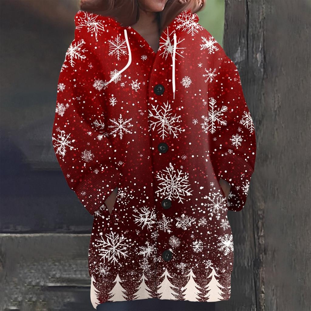 Свитшоты для женщин Вязаный свитер с длинным рукавом Принт Вязаный худи с пуговицами Кардиган Пальто