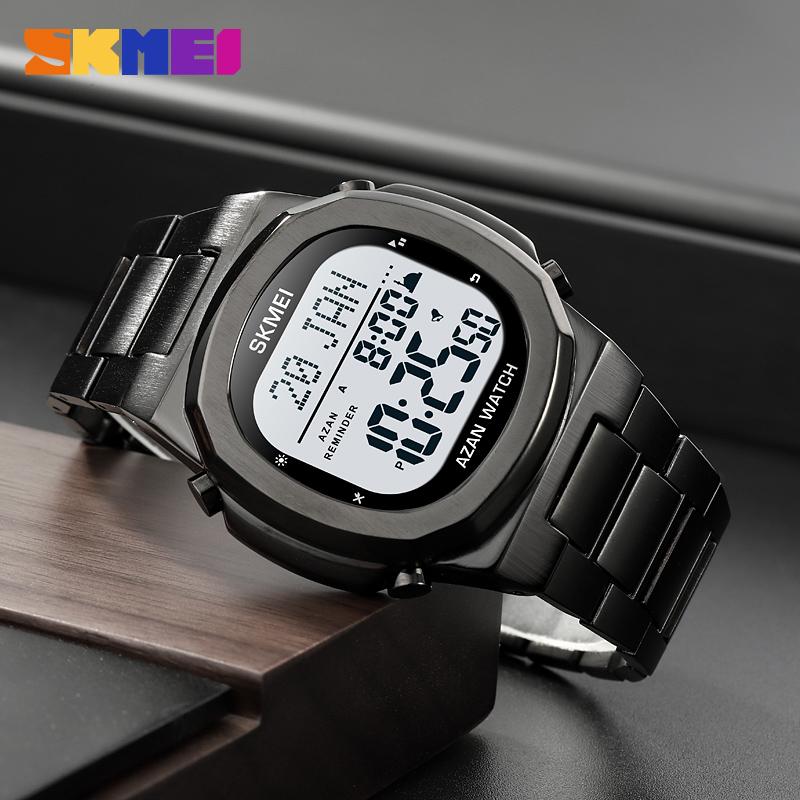 SKMEI 2036 Luxury Digital Wristwatch for Men Waterproof Steel Electronic Mens Watches Countdown Sports Clock 2004 Reloj Hombre