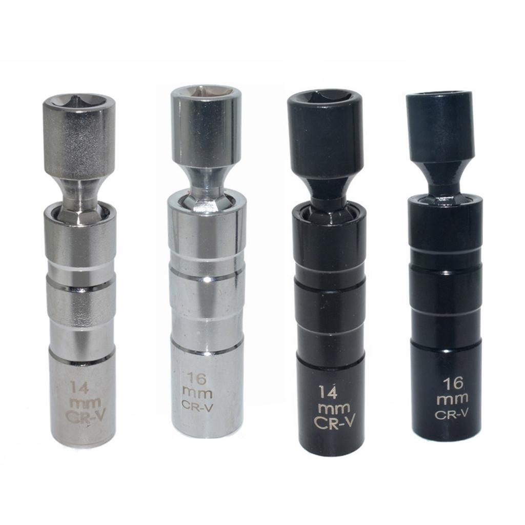 14mm 16mm Thin Wall Swivels Magnetic Spark Plug Socket 3/8inch Drive 12 Point Spark Plug Socket Removal for Motorcycle