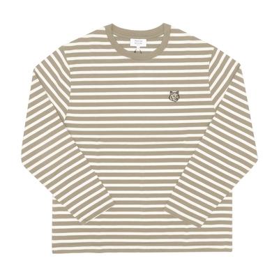 MaiSon KitSune Смелая нашивка с головой лисы Полоска Мужская S Футболка с длинным рукавом Pm00122kj0044