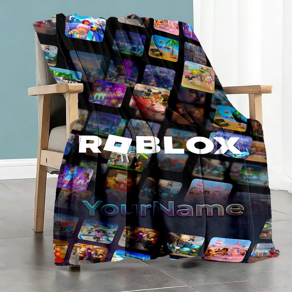 Roblox 496 Customize Your Name Blanket Lightweight Personalized Blanket Ultra-Soft for Office Chair Chair Seaside Bed Ideal for All Seasons
