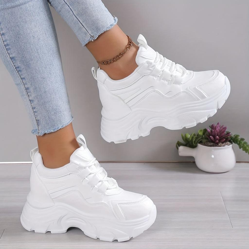 Fashion Women's Casual Sports Shoes -Elegant for All Seasons ,lightweight Comfortable Platform Sneaker,white Shoe All-match