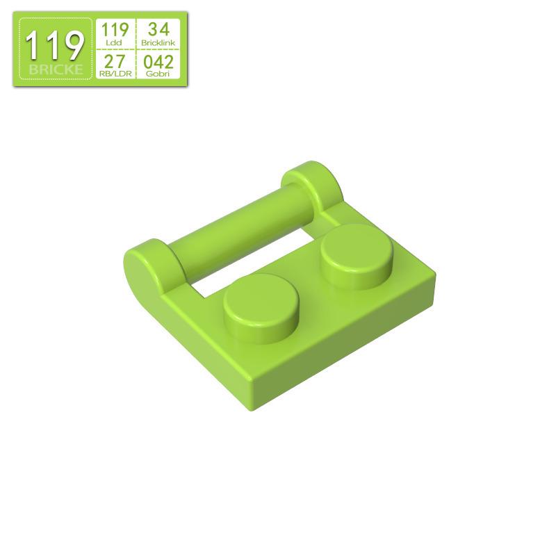 BRICKE 1x2 Hinge Plate with Side Handle, Compatible with LEGO 48336 MOC Blocks