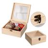Lockable Decorative Wooden Storage Box Craft Souvenir DIY Organizer Removable Tray Dividers Gift Storage Container