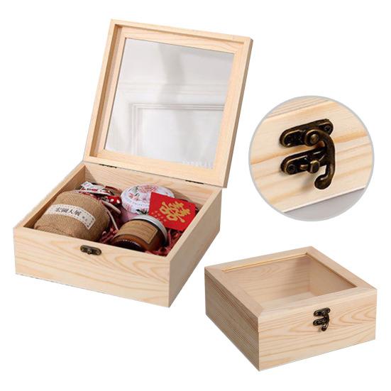 Lockable Decorative Wooden Storage Box Craft Souvenir DIY Organizer Removable Tray Dividers Gift Storage Container