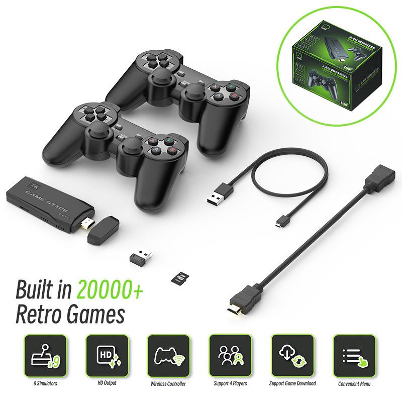 DATA FROG Y3 Lite Game Stick HD TV видео игровая консоль с 2 беспроводными геймпадами,картой памяти 32G/10000 игр