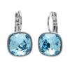 Austrian Crystal Cushion Cut 12mm Earrings Sky Blue