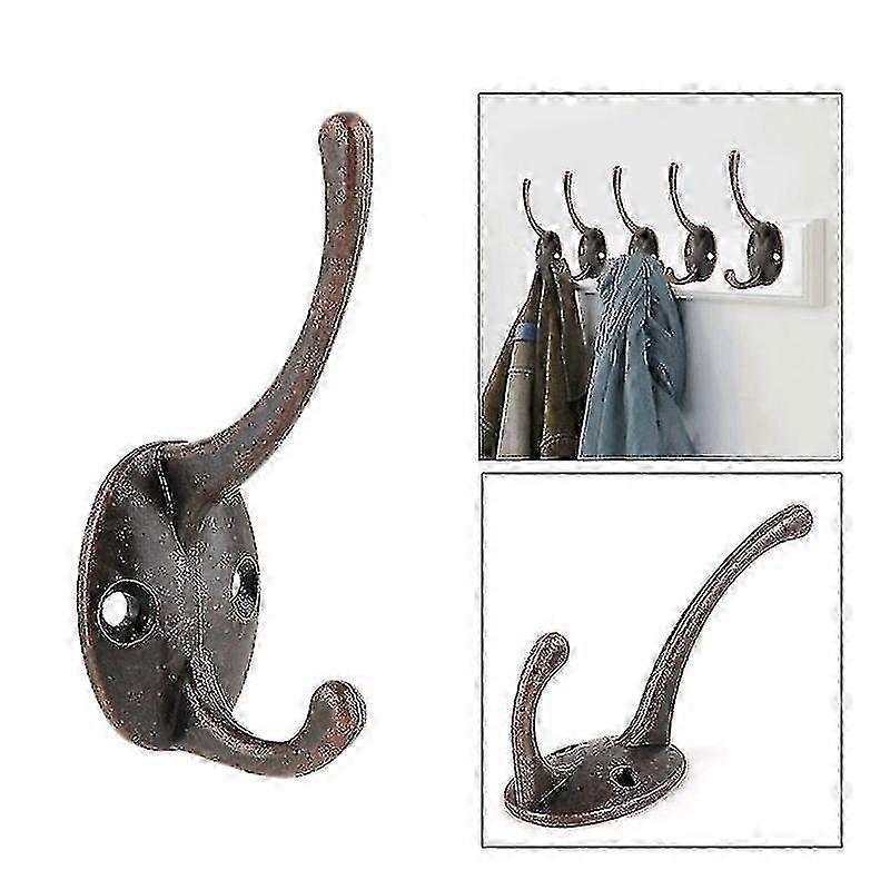 10pcs Retro Wardrobe Hook Bathroom Single Coat Hook Red BR