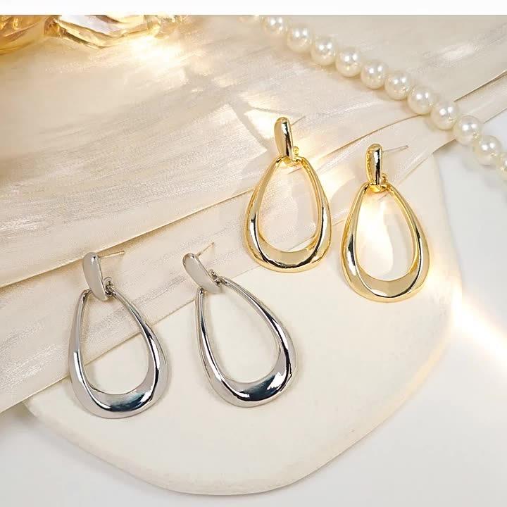 Модные простые и универсальные геометрические серьги-эллипсы для женщин