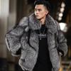 Новое мужское цельное мужское пальто с искусственным мехом лисы, короткое зимнее пальто из серебристой лисы