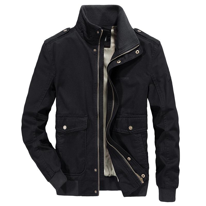 Мужская осенне-зимняя новая куртка с воротником-стойкой, мужская короткая мужская куртка, повседневная утолщенная термокуртка из бархата