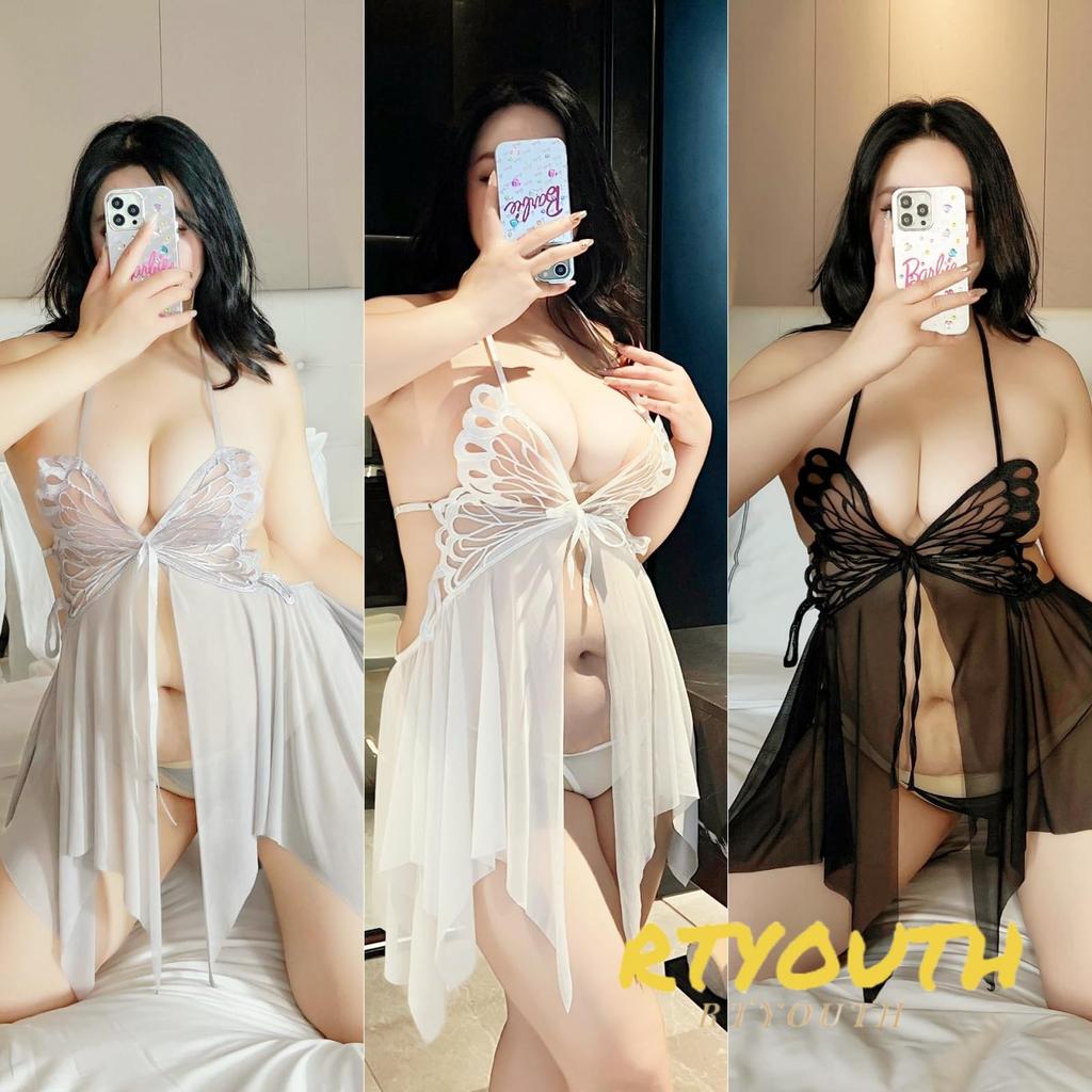 Sexy Large Babydoll Open Erotic Black XL [RTYOUTH] Lingerie, Size, Women's Leotard, Sheer, Chest, Cosplay, Erotic, Extreme, Perforated, Adults,