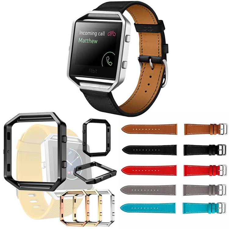 Замена кожаного ремешка для часов Fitbit Blaze с металлическим креплением, совместимая с Fitbit Fire Watch