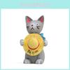 Resin Standing Cat Holding Straw Hat Ornament For Home Decor And Photography Props