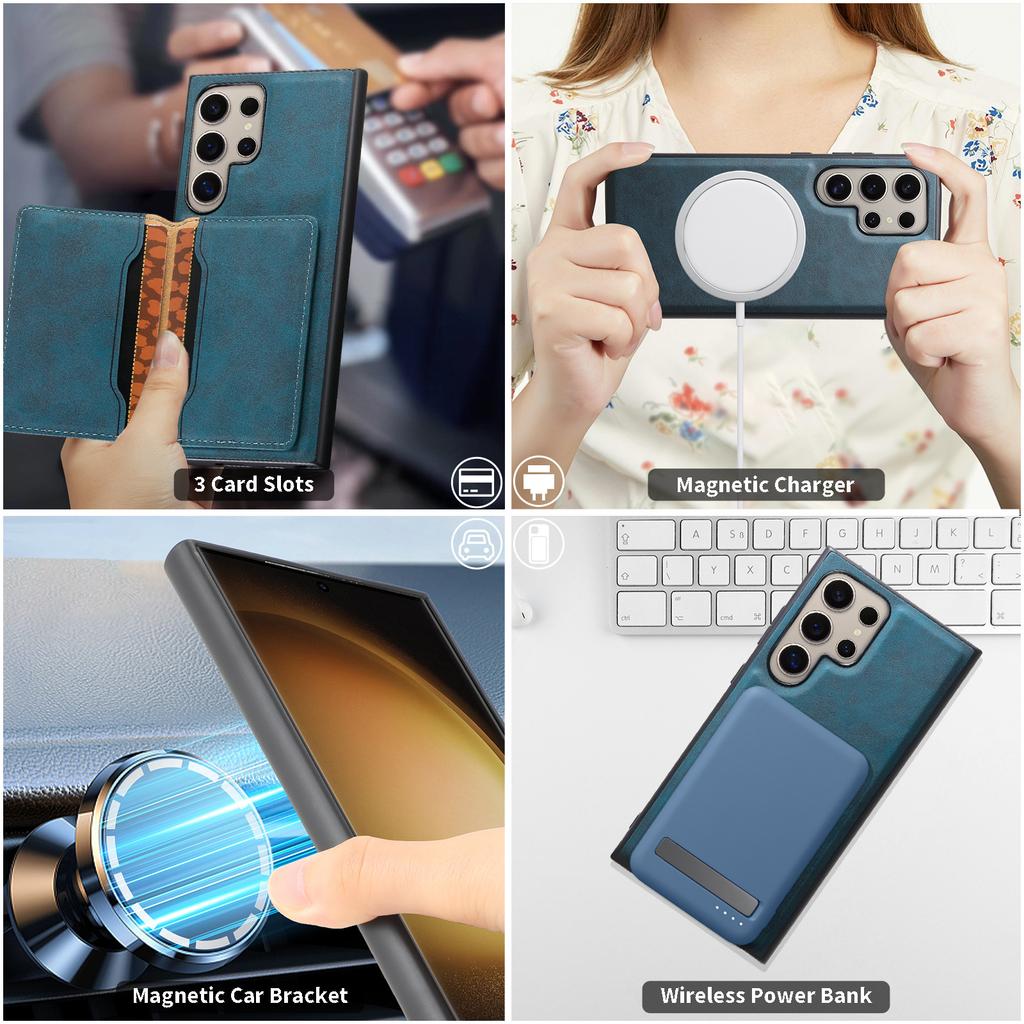 Magnetic Detachable Wallet Cover for Samsung Galaxy S26 Ultra S25 Plus S24 S23 FE Wireless Charging Card Slot Holder Phone Case