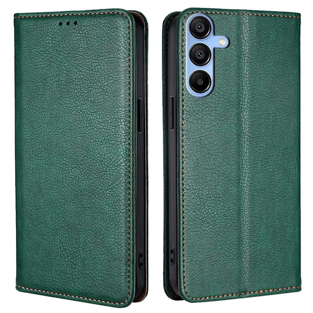 For Samsung Galaxy A15 4G/A15 5G Case Solid Color PU Leather Magnetic Closing Phone Guard Cover