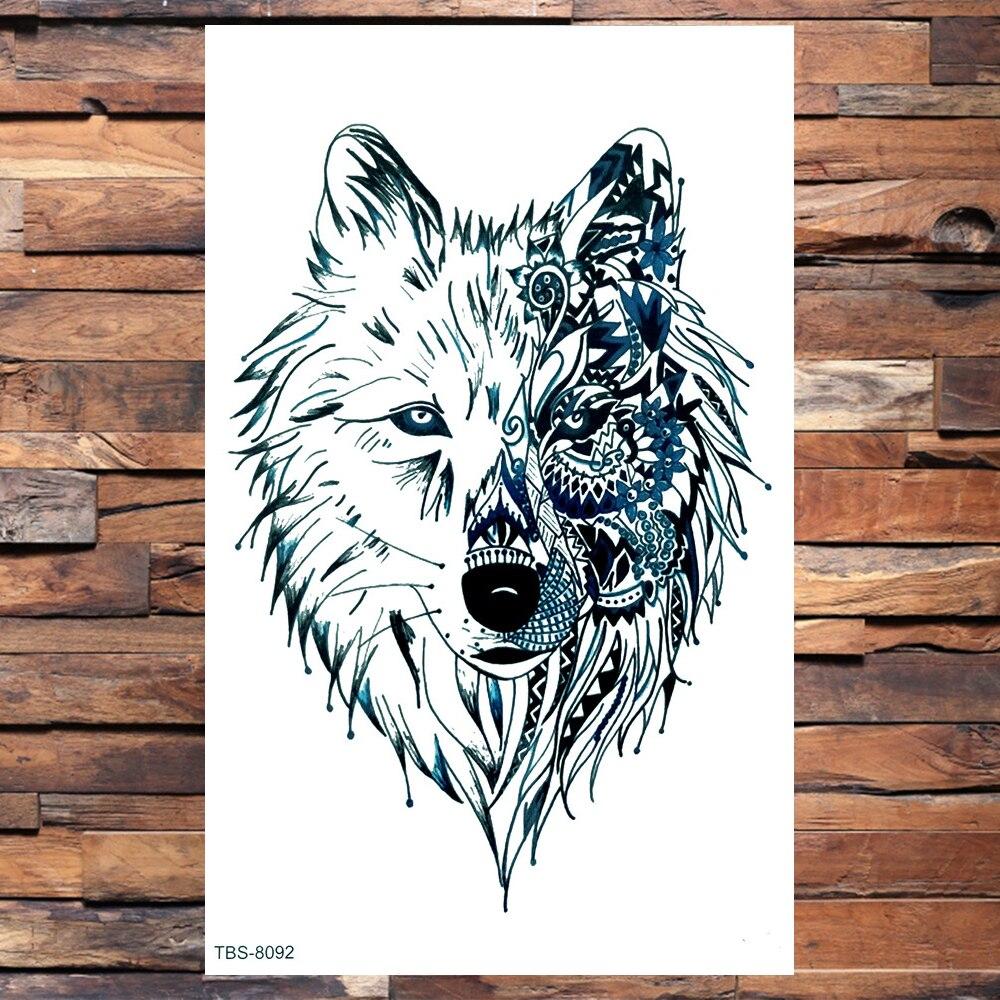 Realistic Dragons Fake Temporary Tattoo For Men Women Tribe Tigers Tattoos Stickers Spray Wolf Flowers Waterproof Tatoo Body Art